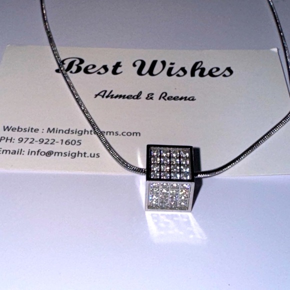 14k White Gold Vermeil Swarovski Crystal Urn Pendant Ash Holder Cremation Urn